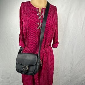 Coach Tabby Messenger Leather 19 Messenger Crossbody B4 Black CJ846